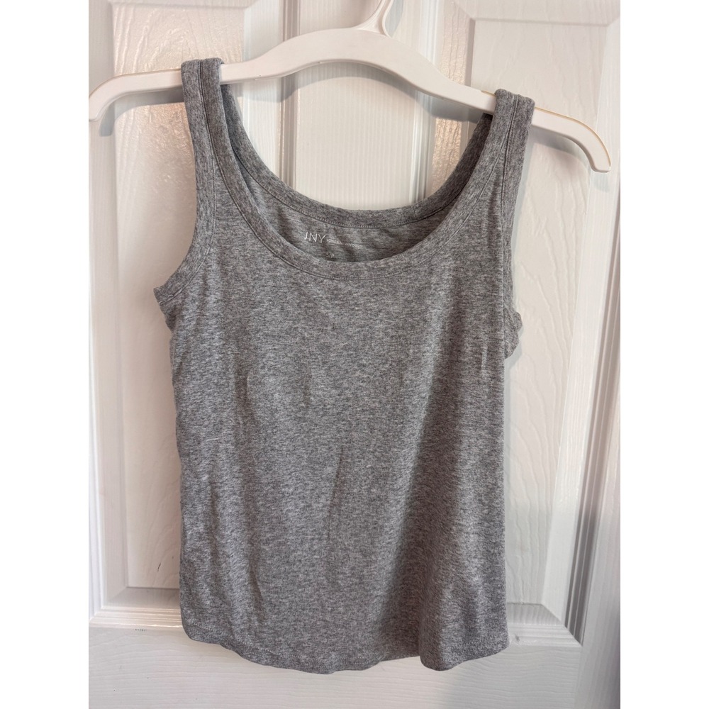 JNY Jones New York Gray Shelf Bra Tank Top Women's Small S Stretch Knit